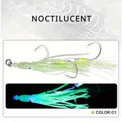 2pcs Night Light Bionic Squid Hook Fishing Octopus Boat Iron Plate