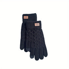 Touch Screen Knitted Winter Cycling Gloves Plus Velvet Warmth