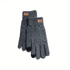 Touch Screen Knitted Winter Cycling Gloves Plus Velvet Warmth