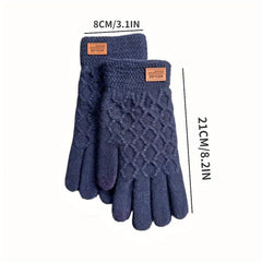 Touch Screen Knitted Winter Cycling Gloves Plus Velvet Warmth