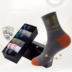 Men's Mid Crew Sport Socks, 5 Pairs, Sweat Absorbing, Comfy, Breathable