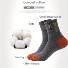 Men's Mid Crew Sport Socks, 5 Pairs, Sweat Absorbing, Comfy, Breathable