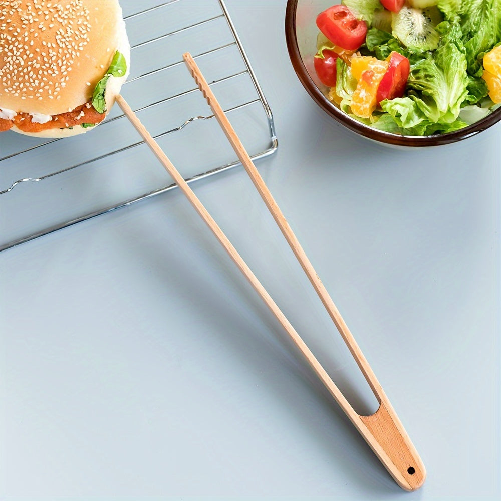 Wooden Food Clip Bread Grill Holder Kitchen Tongs