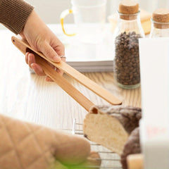 Wooden Food Clip Bread Grill Holder Kitchen Tongs