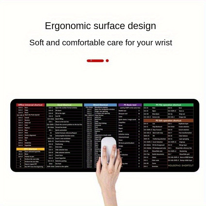 Office Software Shortcut Key Mouse Pad E sport Large Desk Pad