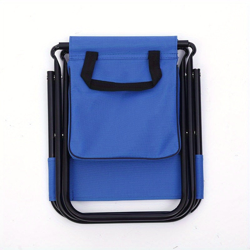 Portable Folding Stool with Storage Bag for Outdoor Camping Fishing, 60KG Load