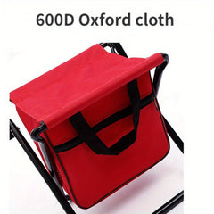Portable Folding Stool with Storage Bag for Outdoor Camping Fishing, 60KG Load