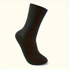 6 Pairs Men's Solid Crew Socks Breathable Comfy Casual Unisex Socks All Seasons