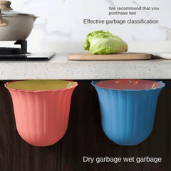 3pcs Wall Mounted Waste Bin with Lid for Office and Bathroom Cabinets