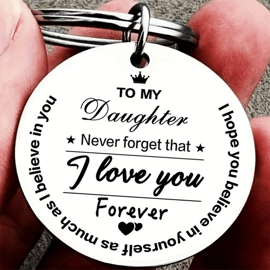 To My Daughter Keychain Pendant - Decorative Car Key Accessory