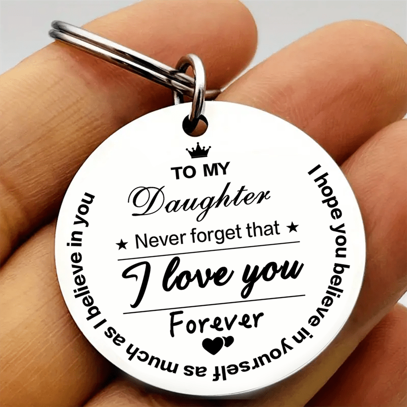 To My Daughter Keychain Pendant - Decorative Car Key Accessory