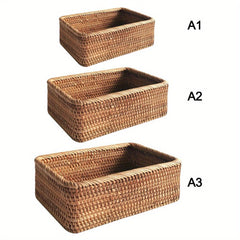 Rattan Braided Storage Basket for Desktop Coffee Table Fruit Toy Snack Sundries