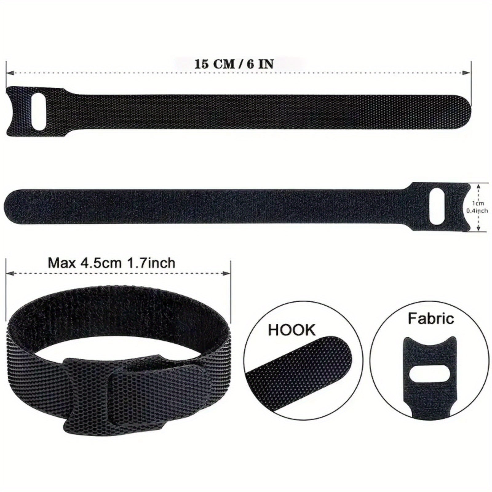 50pcs Reusable Cable Ties Cord Organization Straps Wire Management