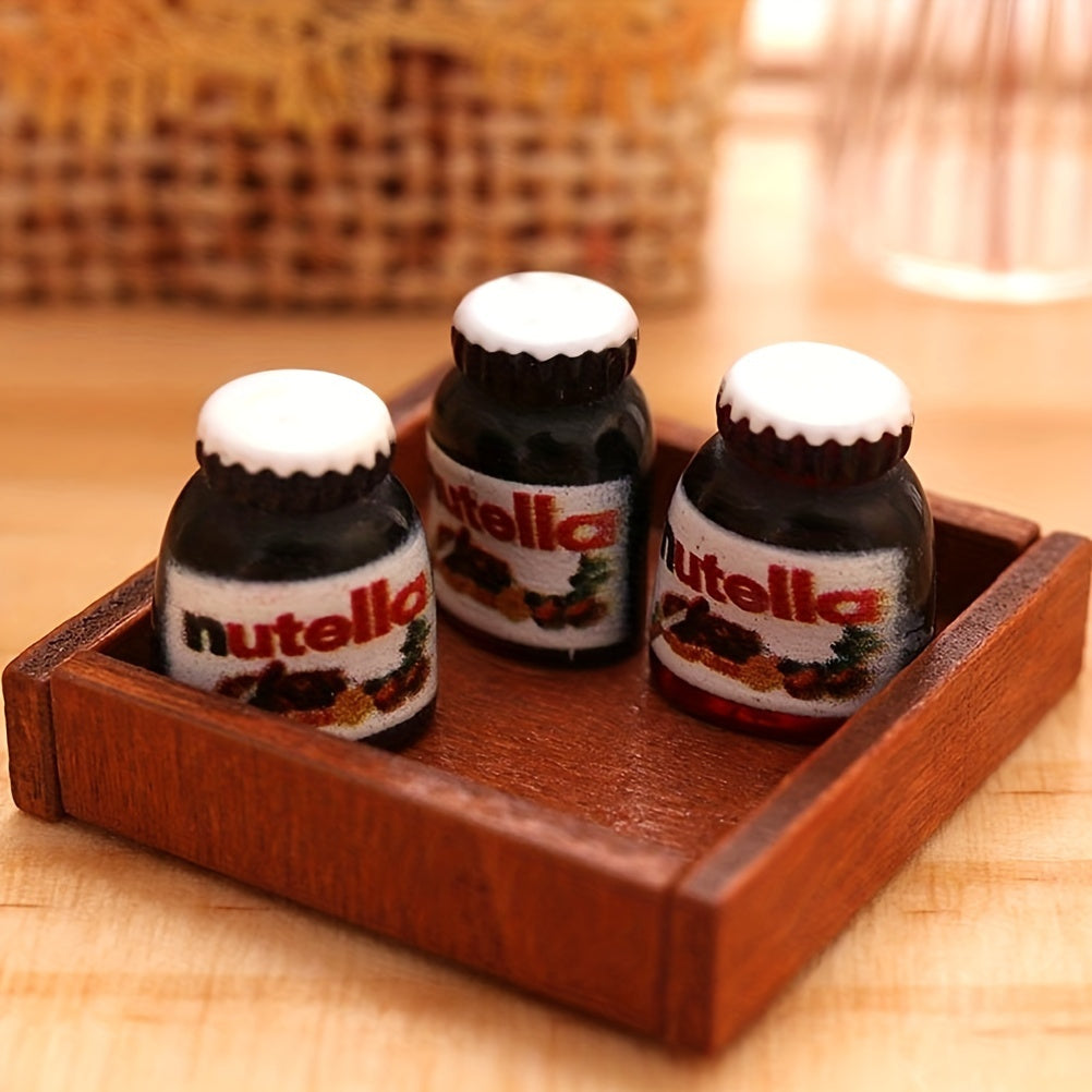 3pcs 1:12 Dollhouse Chocolate Sauce Models for Kitchen Decor