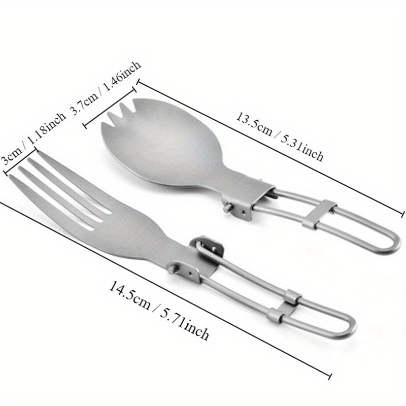 Pure Titanium Folding Tableware for Outdoor Camping Picnic
