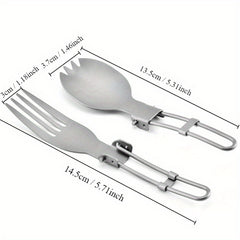 Pure Titanium Folding Tableware for Outdoor Camping Picnic