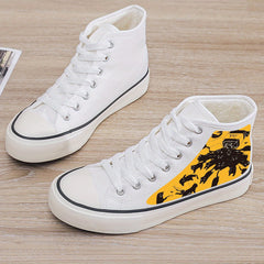 Plush Lined Canvas Chunky Sneakers Warm Winter Shoes