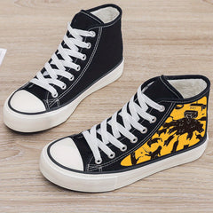 Plush Lined Canvas Chunky Sneakers Warm Winter Shoes