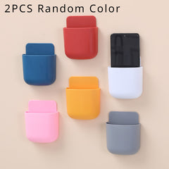 2pcs Wall Mount Phone Holder Remote Control Organizer Desk Organizer
