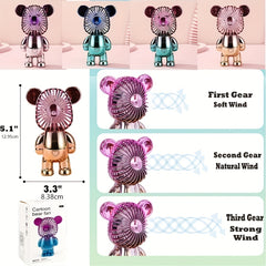 Bear Portable Fan Ultra Quiet Strong Wind 3 Speed Adjustable USB Powered Fan