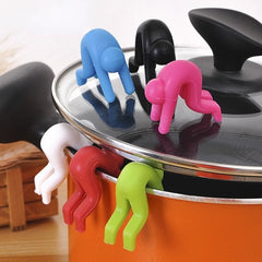 4pcs Lid Holders Silicone Anti overflow Pot Side Clips Kitchen Accessories