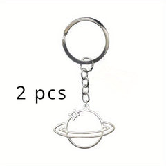 Zinc Alloy Planet Keychain Galaxy Charms Backpack Decoration