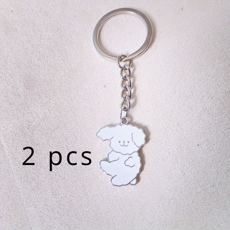 Metal Dog Keychain Cartoon Pendant