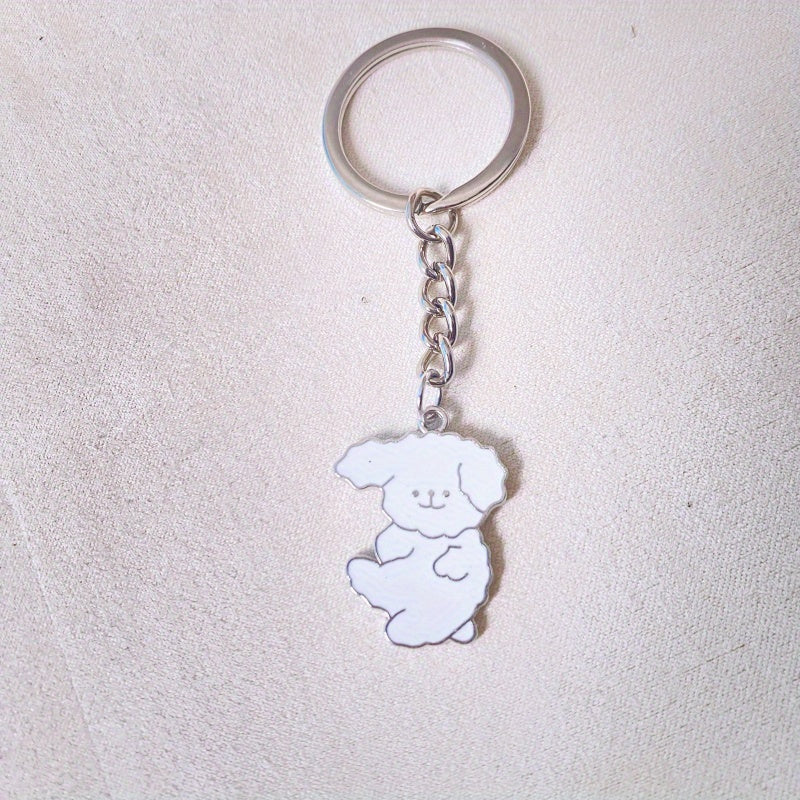 Metal Dog Keychain Cartoon Pendant