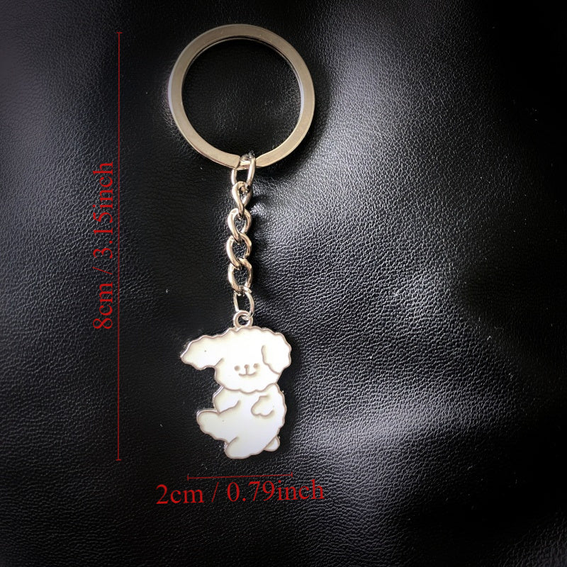 Metal Dog Keychain Cartoon Pendant