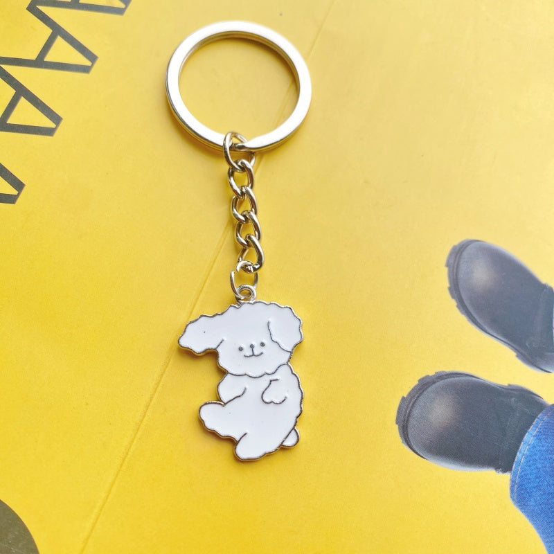 Metal Dog Keychain Cartoon Pendant