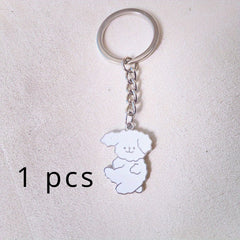 Metal Dog Keychain Cartoon Pendant