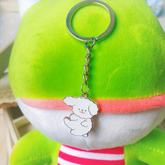 Metal Dog Keychain Cartoon Pendant