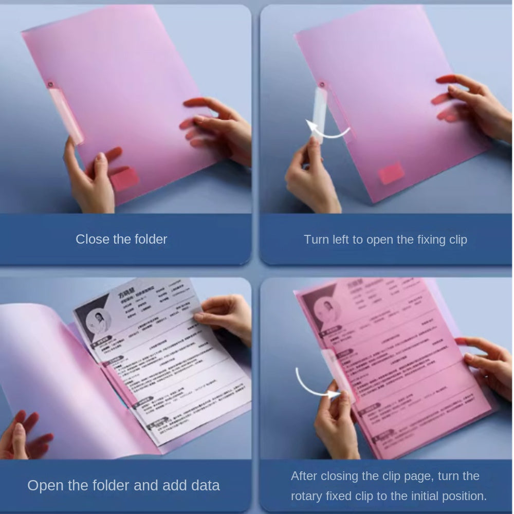 2pcs Documents Clip Receipt Holder Paper Organizer Loose Leaf File Binder