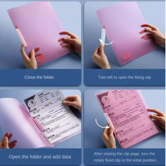 2pcs Documents Clip Receipt Holder Paper Organizer Loose Leaf File Binder
