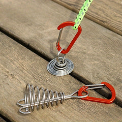 Aluminium Tent Nails with Carabiner - Outdoor Camping Tent Pegs