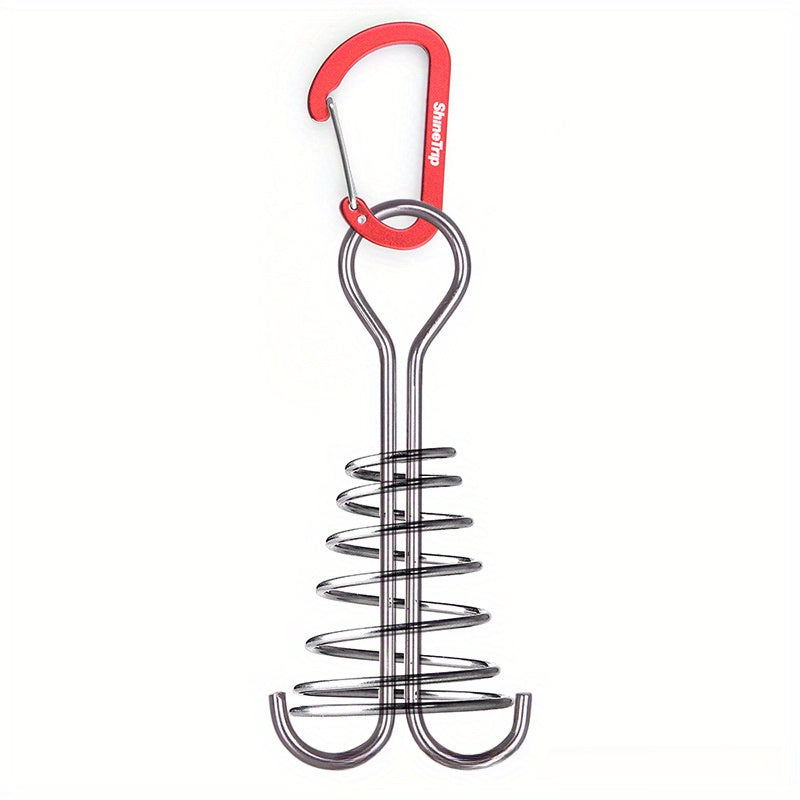 Aluminium Tent Nails with Carabiner - Outdoor Camping Tent Pegs