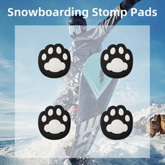 4pcs Skiing Board Foot Pad 3D Clear Non-slip Foot Pad for Extra Grip