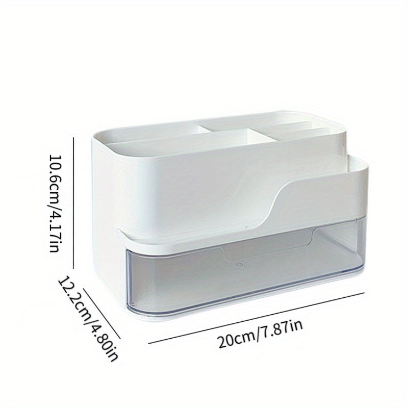 Desktop Storage Box With Compartments And Drawers For Dormitory