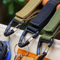 2pcs Outdoor Nylon Triangle Buckle Strap Carabiner Keychain Backpack Hanging