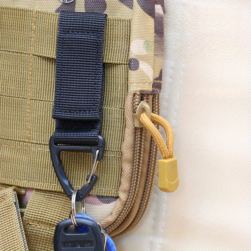 2pcs Outdoor Nylon Triangle Buckle Strap Carabiner Keychain Backpack Hanging