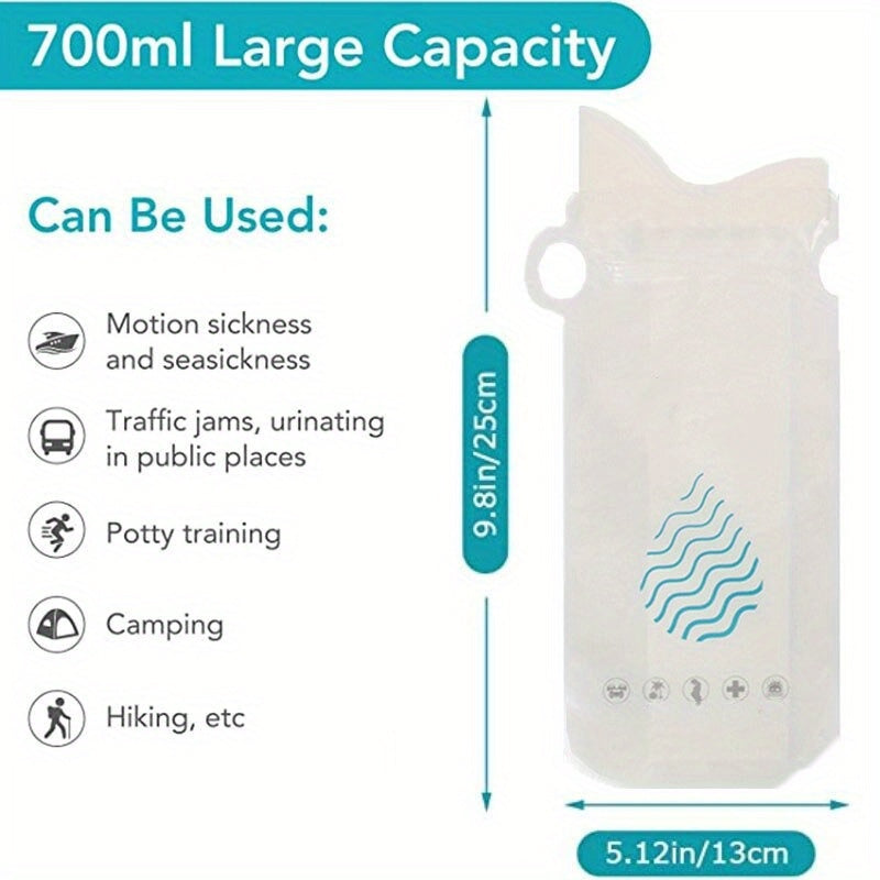 4pcs 700ml Disposable Urine Bag Outdoor Camping Sports Car Vomit Bag