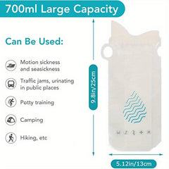 4pcs 700ml Disposable Urine Bag Outdoor Camping Sports Car Vomit Bag