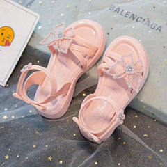 Girls Rhinestone Butterfly Sandals, Summer Lightweight Open Toe