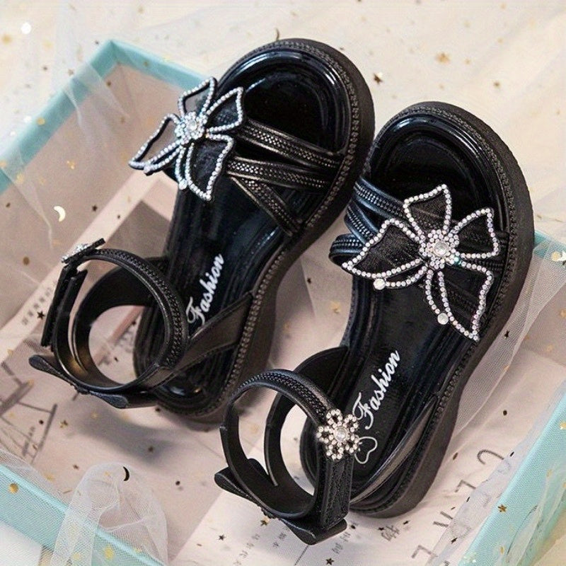 Girls Rhinestone Butterfly Sandals, Summer Lightweight Open Toe