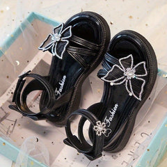Girls Rhinestone Butterfly Sandals, Summer Lightweight Open Toe
