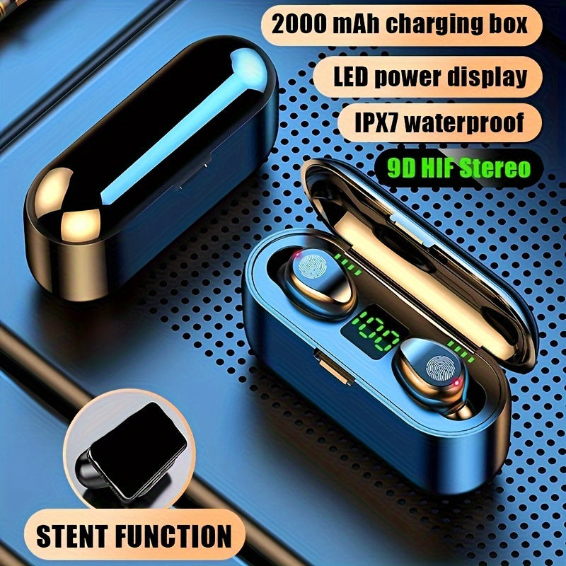 Waterproof Wireless Hifi Headset LED Charging Case