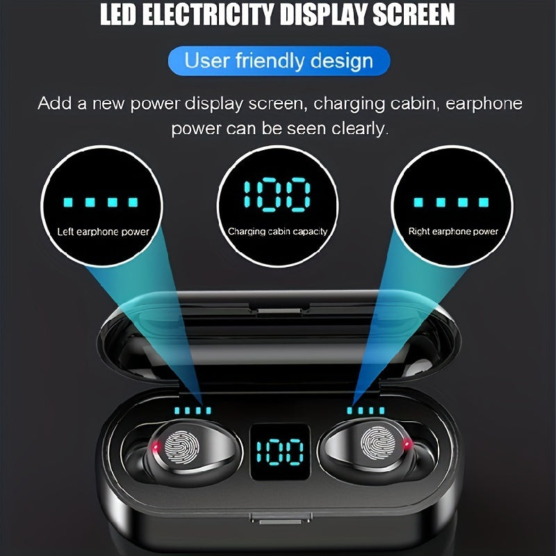 Waterproof Wireless Hifi Headset LED Charging Case
