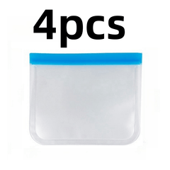 4pcs Reusable Food Storage Bags Leakproof Snack Bags for Hiking Camping