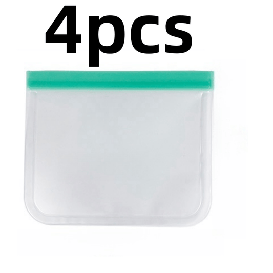 4pcs Reusable Food Storage Bags Leakproof Snack Bags for Hiking Camping