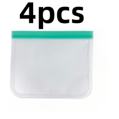 4pcs Reusable Food Storage Bags Leakproof Snack Bags for Hiking Camping